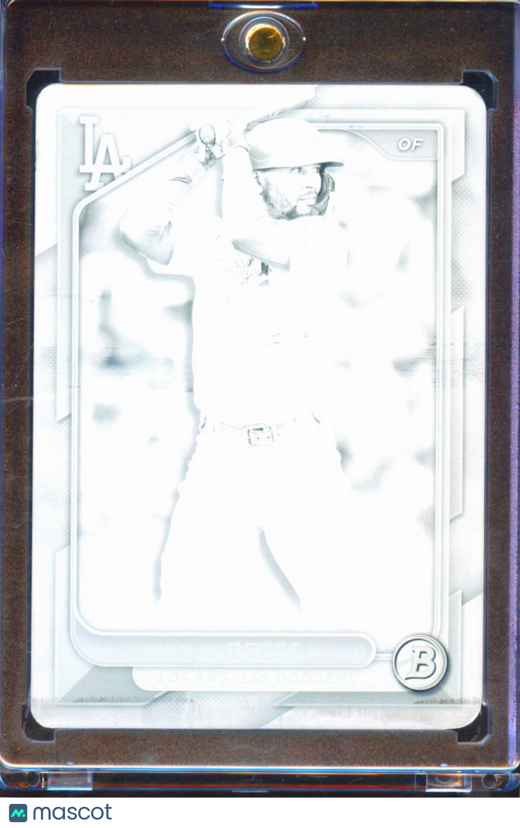 Mookie Betts 2024 Bowman Black Printing Plate 1/1 #40 Los Angeles Dodgers