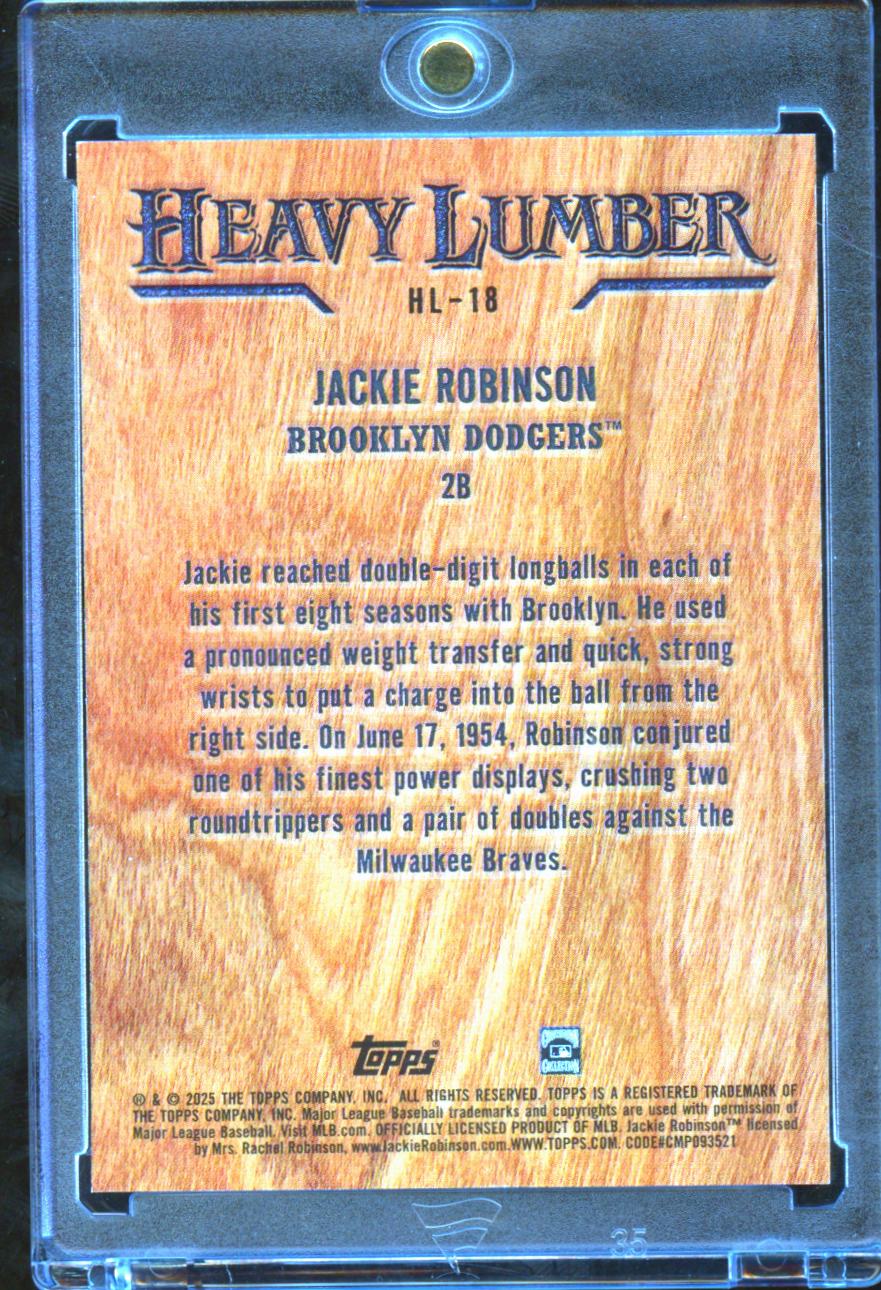 Jackie Robinson 2025 Topps Heavy Lumber SSP CASE HIT Brooklyn Dodgers