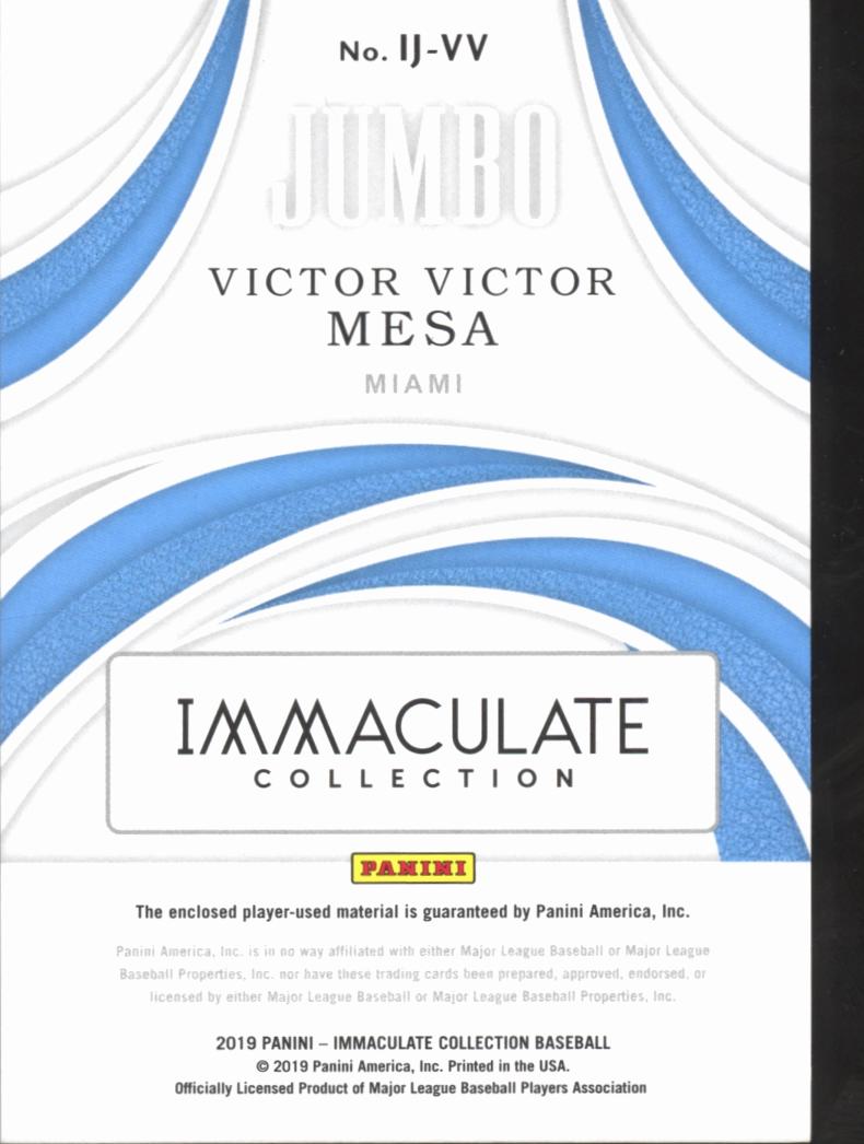 Victor Victor Mesa 2019  Immaculate Jumbo Jackets Patch SSP 1/9 Miami Marlins