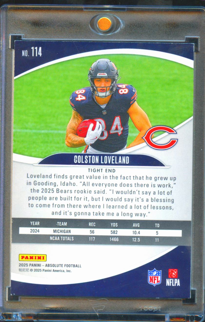 Colston Loveland 2025 Absolute Purple Spectrum RC Rookie 4/5 Chicago Bears