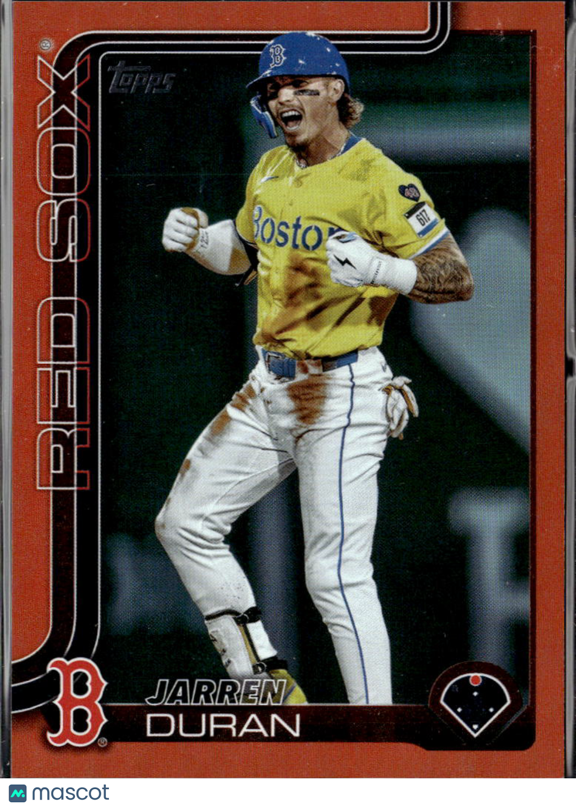 Jarren Duran 2025 Topps Orange Foil 11/25 #587 Boston Red Sox