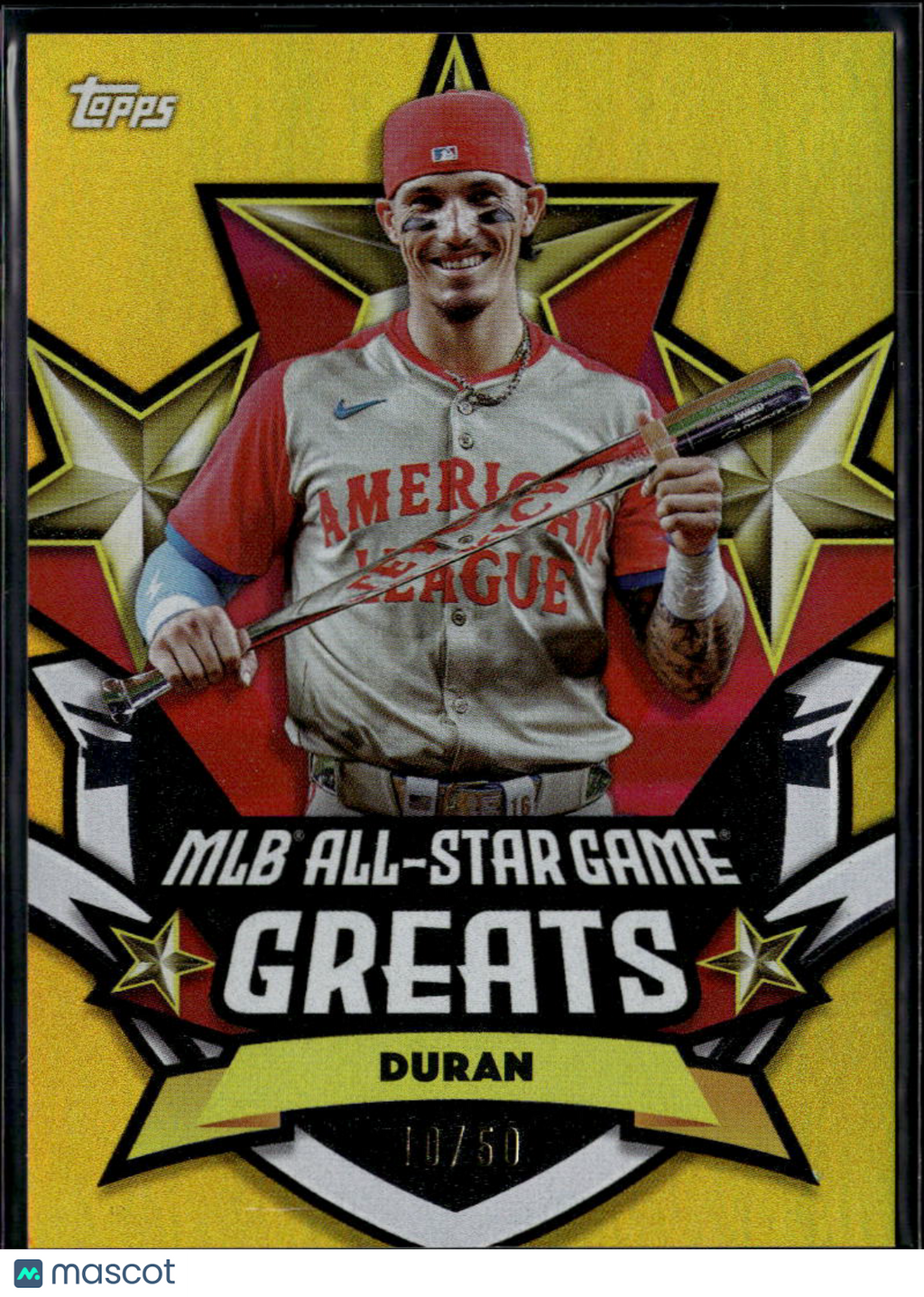 Jarren Duran 2025 Topps MLB All-Star Game Greats GOLD 10/50 Boston Red Sox