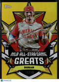 Jarren Duran 2025 Topps MLB All-Star Game Greats GOLD 10/50 Boston Red Sox