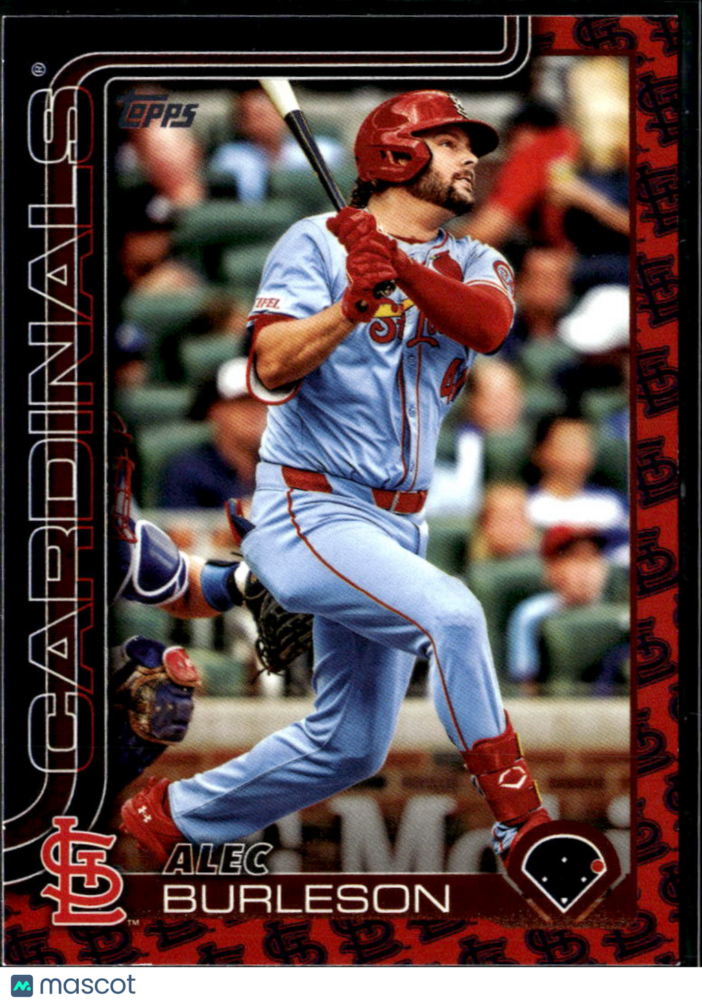 Alec Burleson 2025 Topps Team Logo SSP SHORTPRINT St. Louis Cardinals