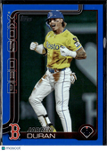 Jarren Duran 2025 Topps Series Two Blue Foil 39/150 #587 Boston Red Sox