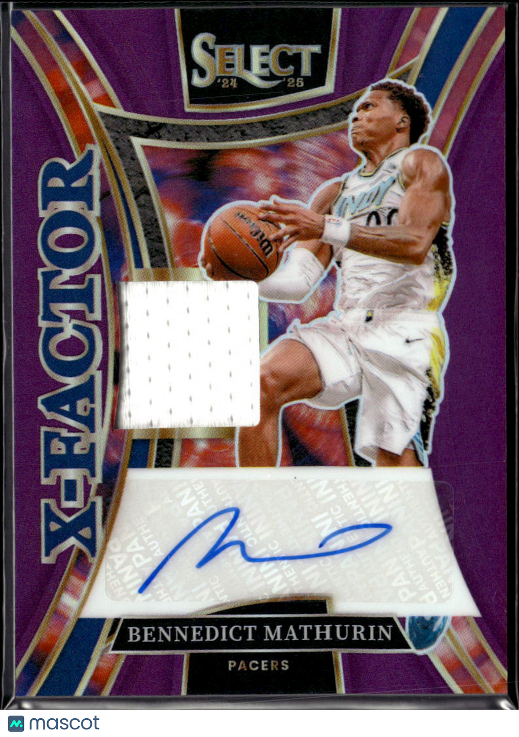 Bennedict Mathurin 2024-25 Select Auto Autograph Patch 23/99 Indiana Pacers