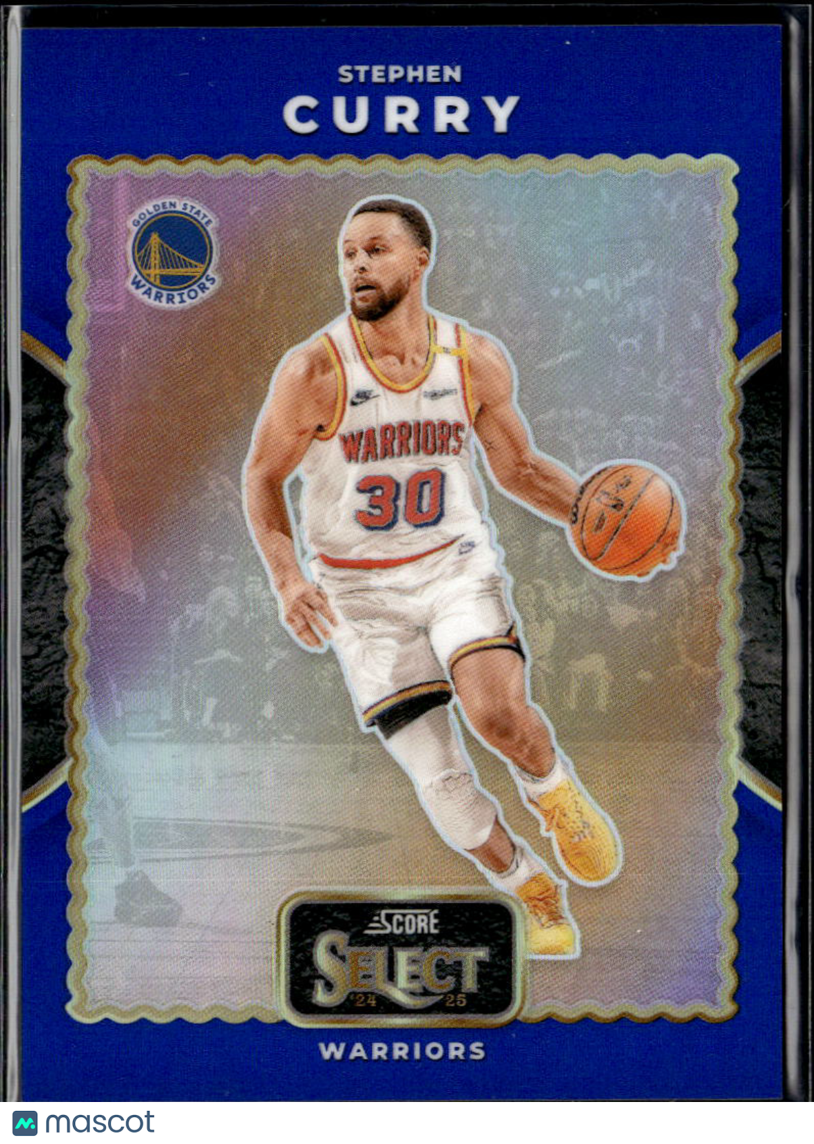 Stephen Curry 2024-25 Select Throwback Blue Prizm 11/75 Golden State Warriors