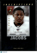 Josh Jacobs 2020 Pinnacle Inscriptions Auto Autograph 52/100 Las Vegas Raiders