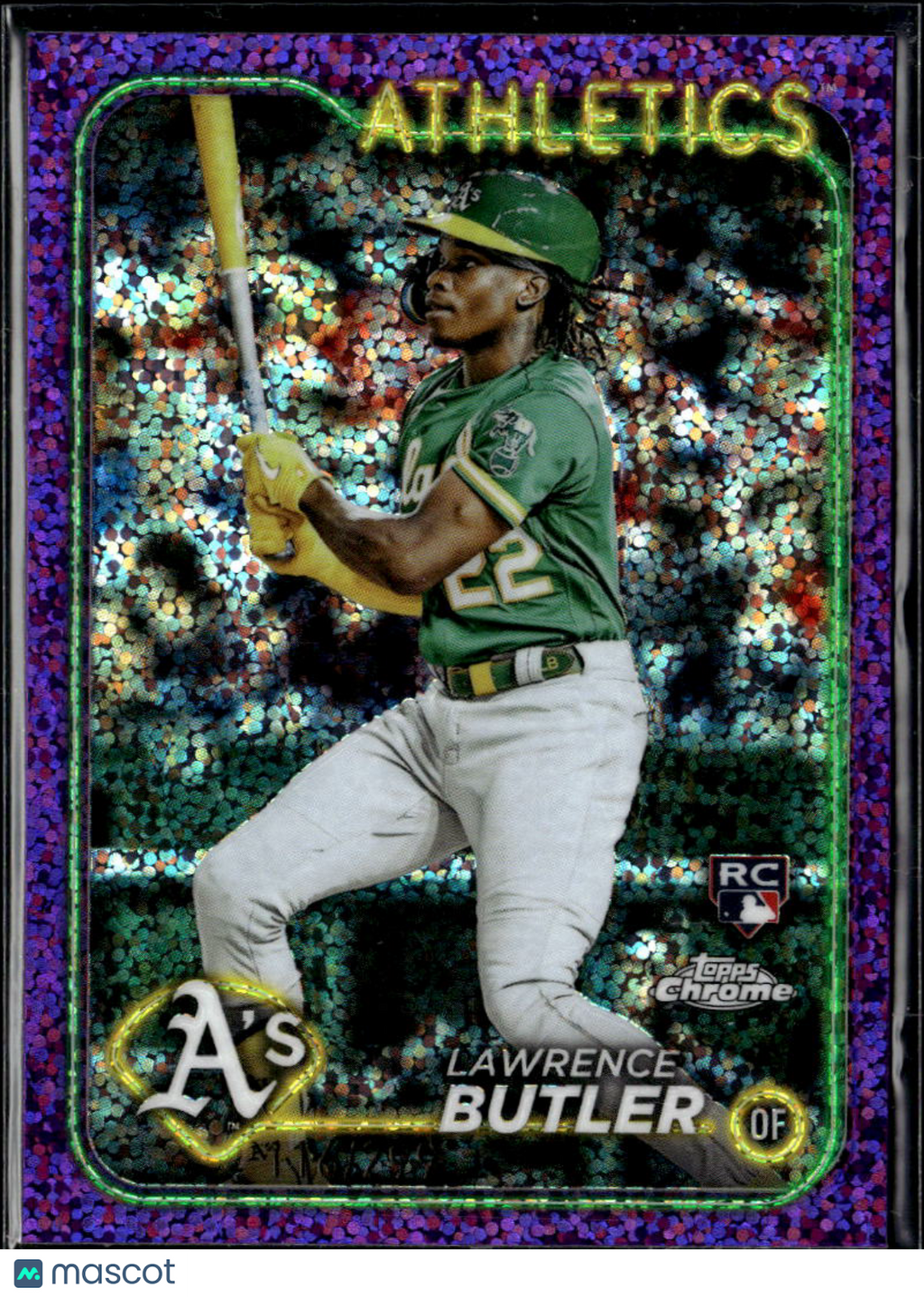 Lawrence Butler 2024 Topps Chrome Purple Speckle Refractor RC 116/299 Athletics