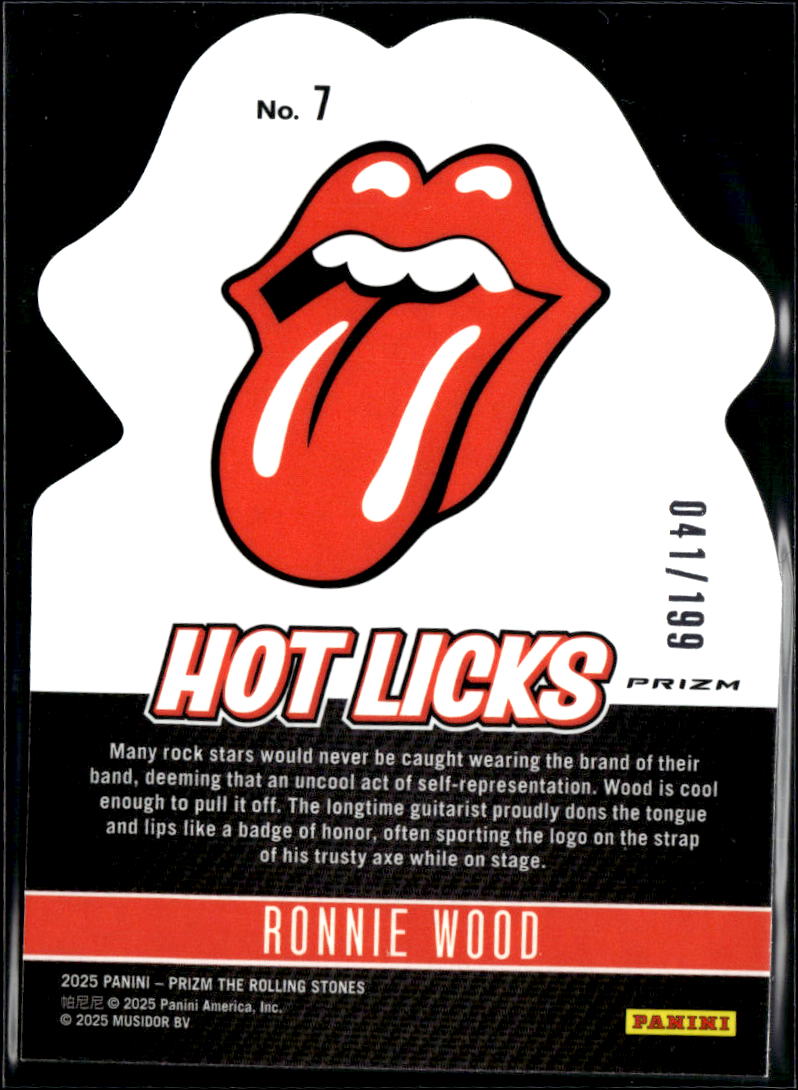 Ronnie Wood 2025 Prizm The Rolling Stones Hot Licks Orange Wave 41/199 #7