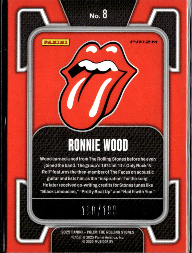 Ronnie Wood 2025 Prizm The Rolling Stones Yellow Scope 180/199 #8