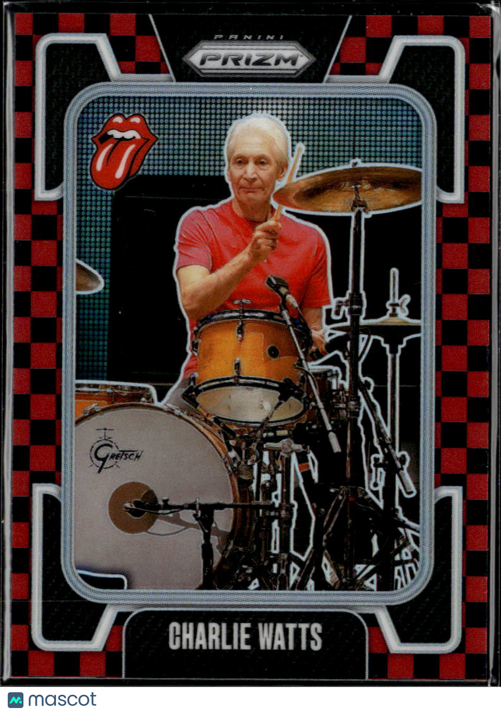 Charlie Watts 2025 Prizm The Rolling Stones Black Red Checker Prizm 27/128 #23