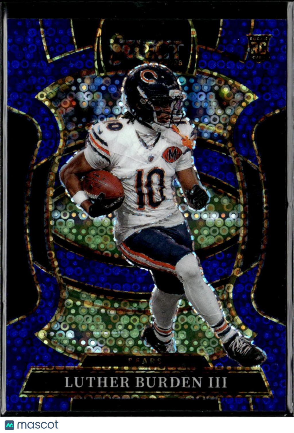 Luther Burden III 2025 Select Blue Disco Prizm RC Rookie 9/25 Chicago Bears