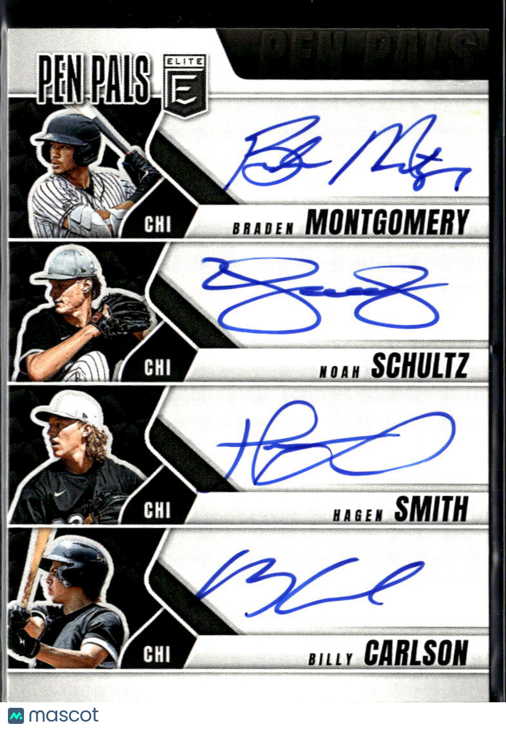 Noah Schultz Smith  Montgomery Carlson 2026 Elite Pen Pals Autograph White Sox