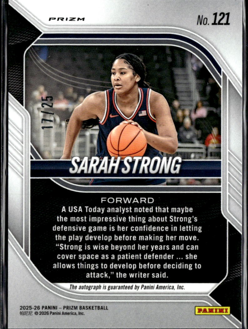 Sarah Strong 2026 Prizm Auto Autograph RC Rookie Mojo 17/25 UCONN