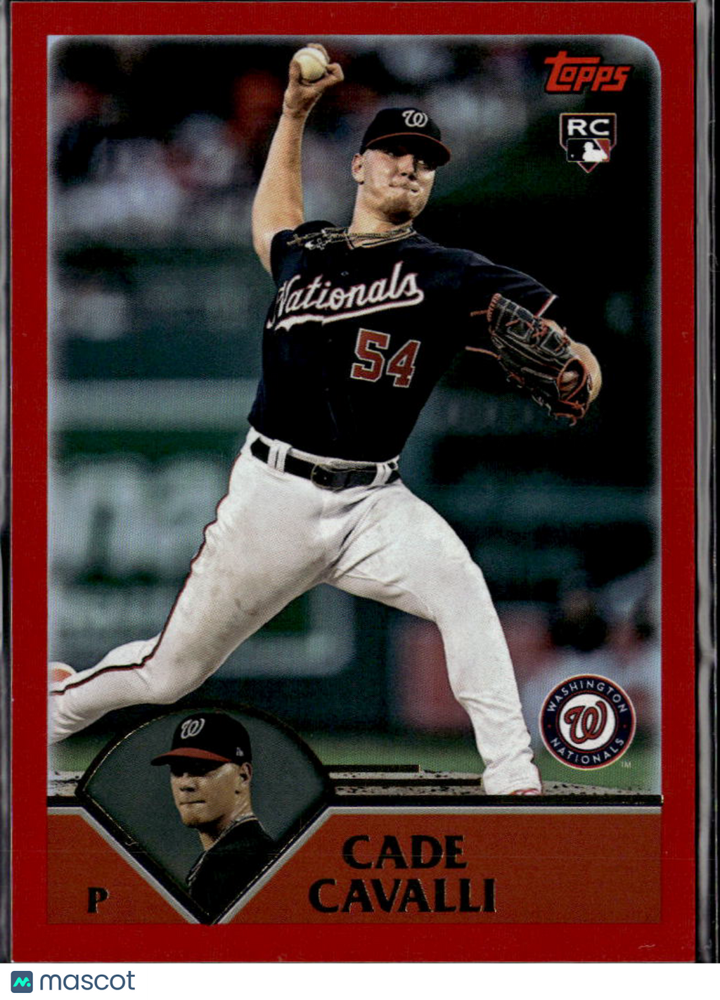 Cade Cavalli 2023 Topps Archives Red Hot Rookie RC 31/50 Washington Nationals