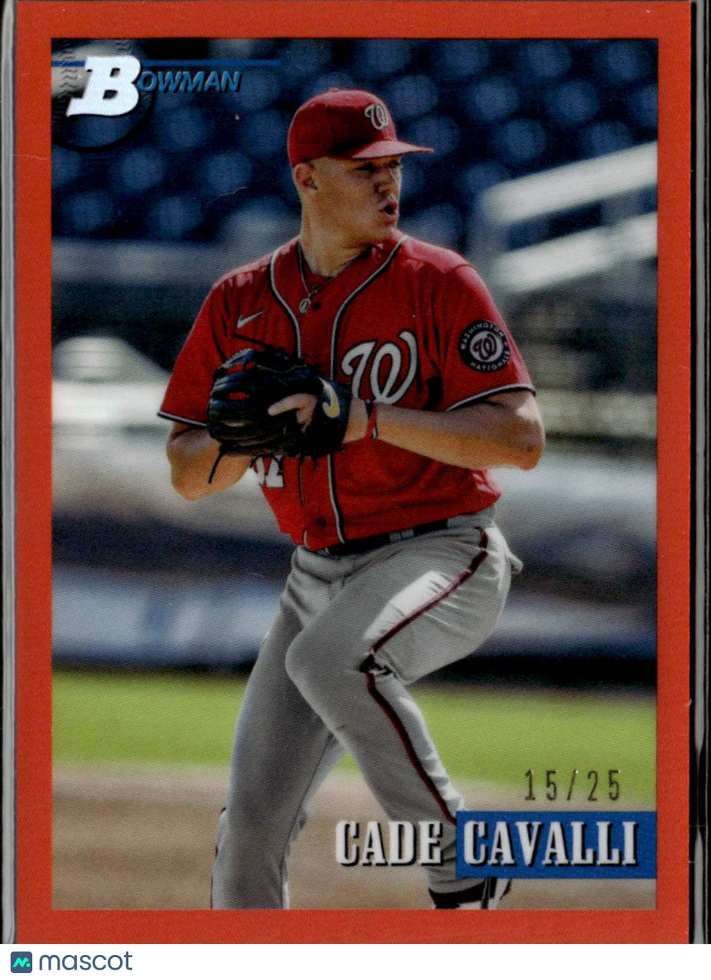 Cade Cavalli 2021 Bowman Heritage Orange RC 15/25 Washington Nationals