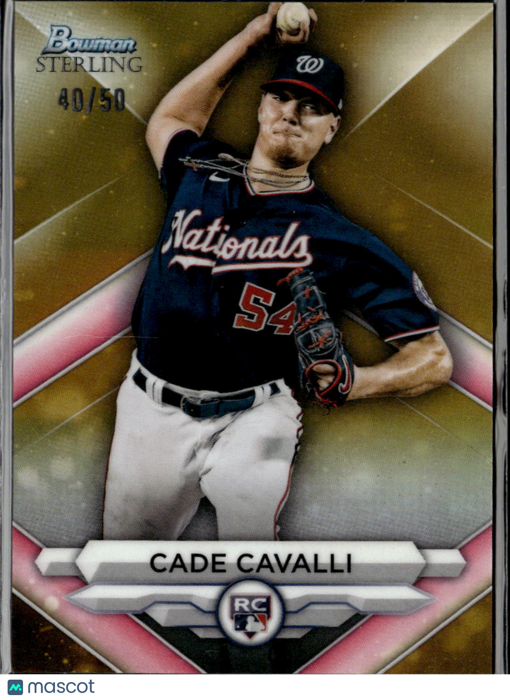 Cade Cavalli 2023 Bowman Sterling Rookie GOLD RC 40/50 Washington Nationals