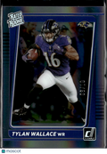 Tylan Wallace 2022 Clearly Donruss Clear Rookie RC 8/10 Baltimore Ravens