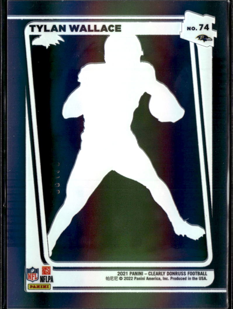 Tylan Wallace 2022 Clearly Donruss Clear Rookie RC 8/10 Baltimore Ravens