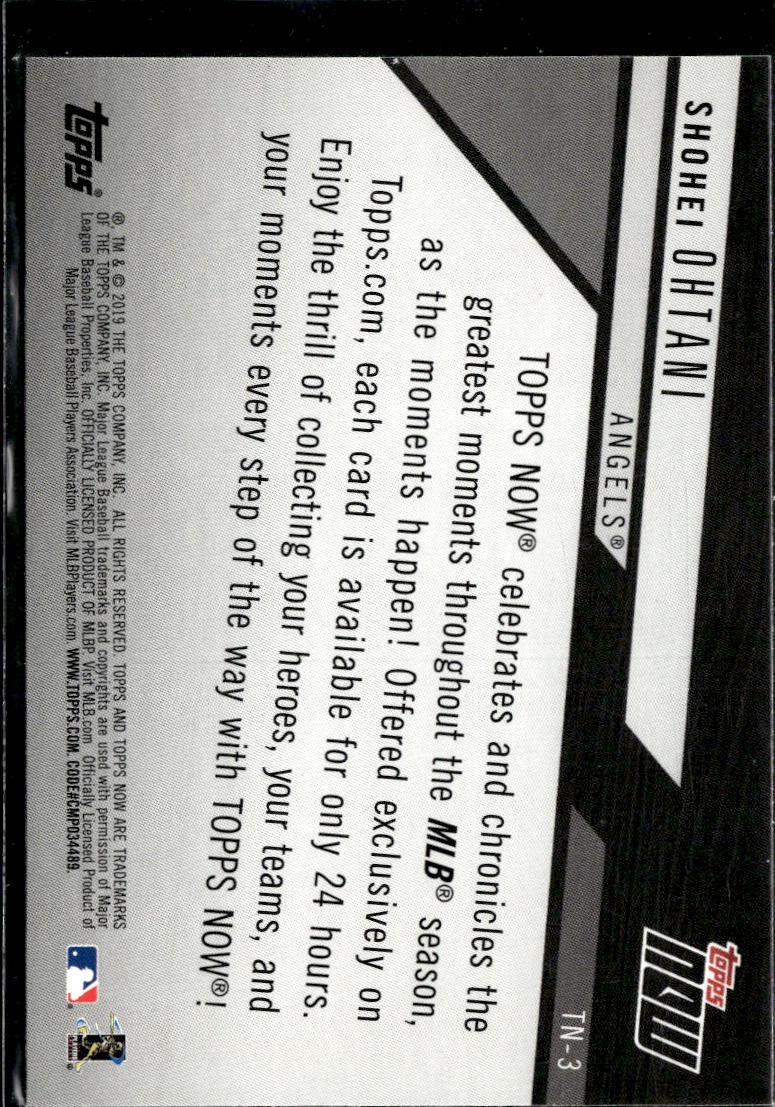Shohei Ohtani 2019 Topps Now Review RC #TN3 Los Angeles Angels