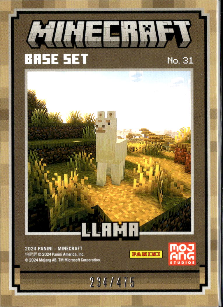 Llama 2024 Panini Minecraft Base Set Holo 234/475 #31