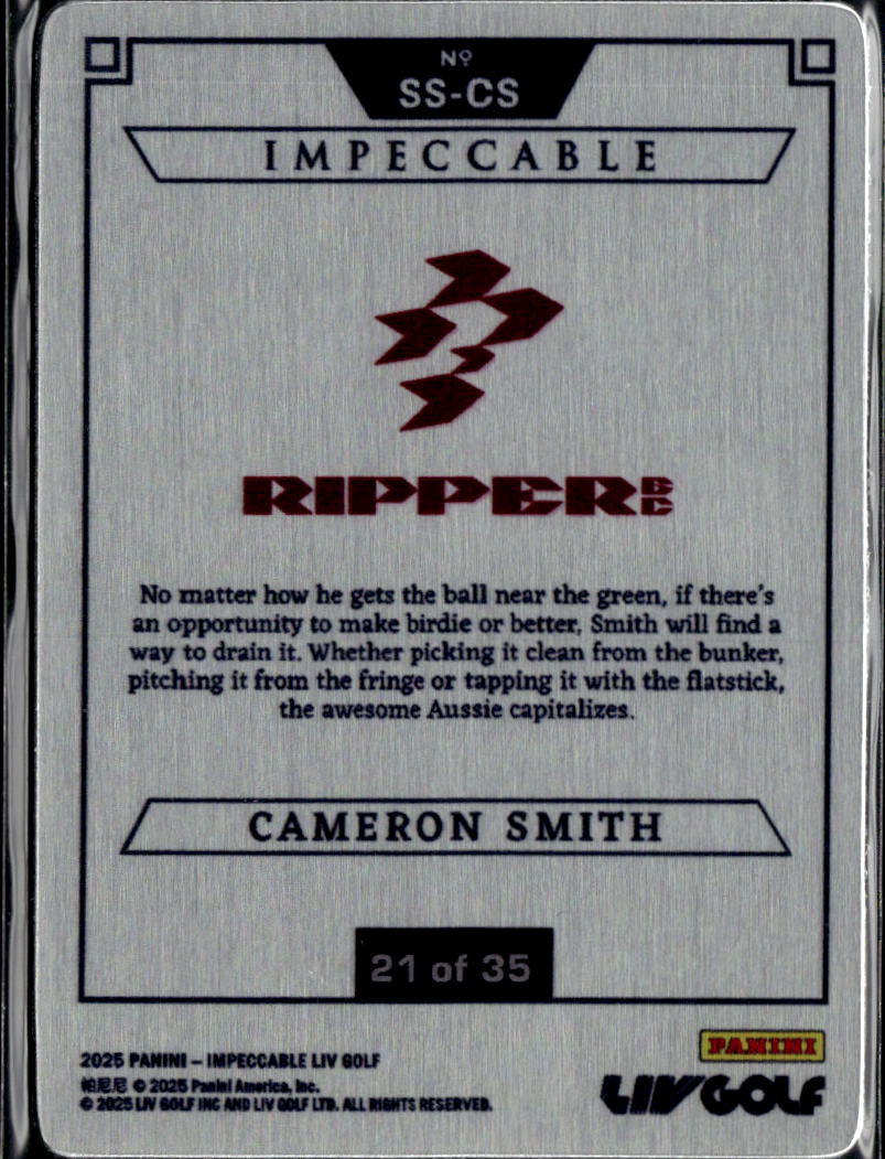 Cameron Smith 2025 Panini Impeccable Stainless Stars 21/35 Red Ripper GC