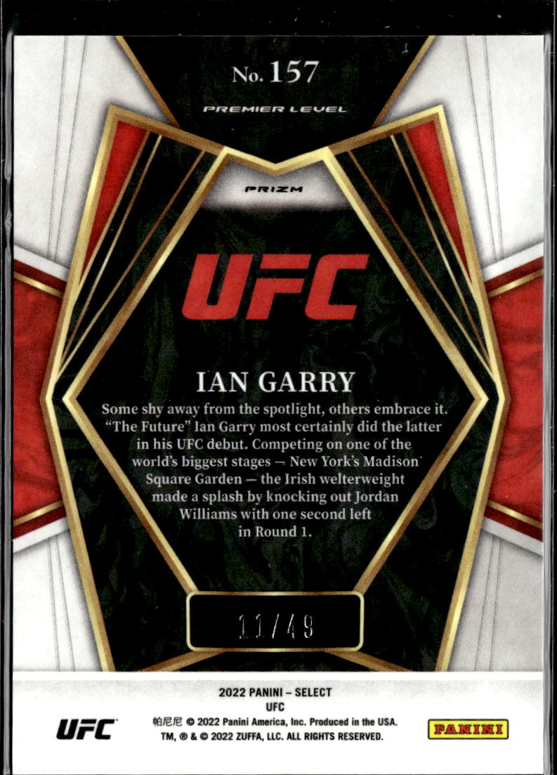 Ian Garry 2022 Select Premier Level Blue Disco Prizm Rookie RC 11/49