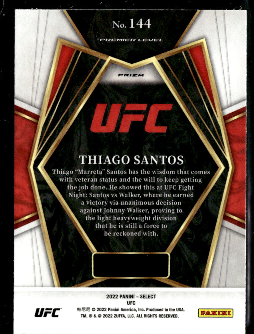 Thiago Santos 2022 Select UFC Premier Level Elephant Prizm SSP SHORTPRINT