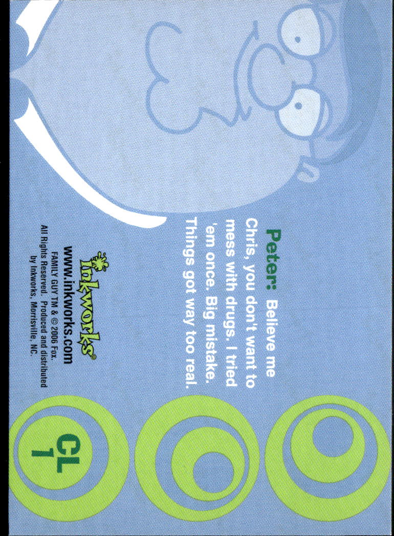 Peter Griffin 2006 Inkworks Family Guy Season 2 Real World CASE HIT #CL1