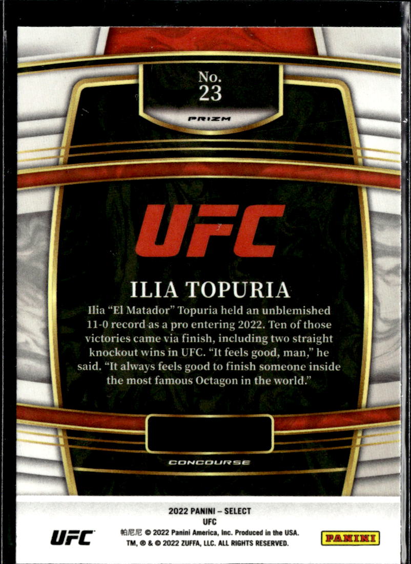Ilia Topuria 2022 Select UFC Concourse RC Rookie Tricolor Prizm #23