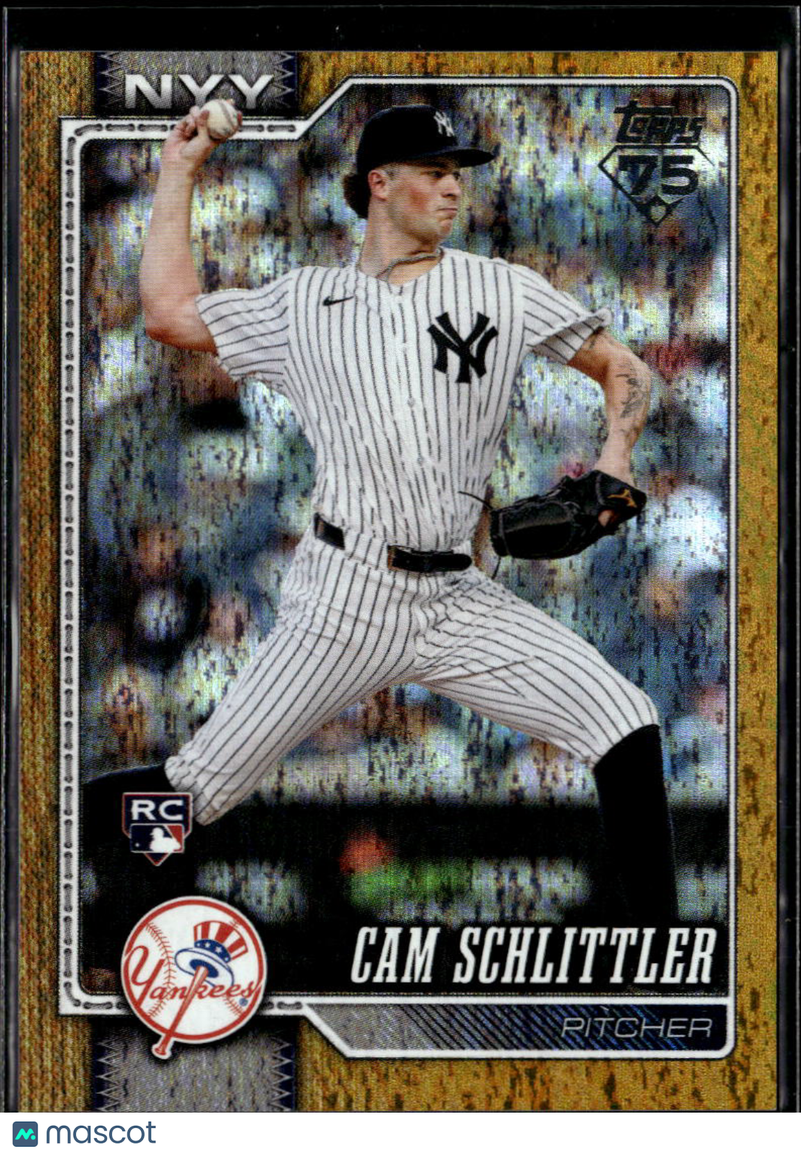 Cam Schlittler 2025 Topps Series 1 RC Gold Foil New York Yankees