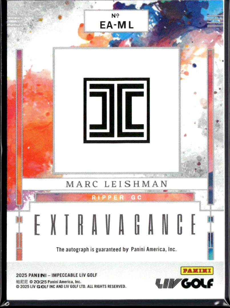 Marc Leishman 2025 Impeccable LIV Golf Extravagance Auto Autograph 41/46 Ripper