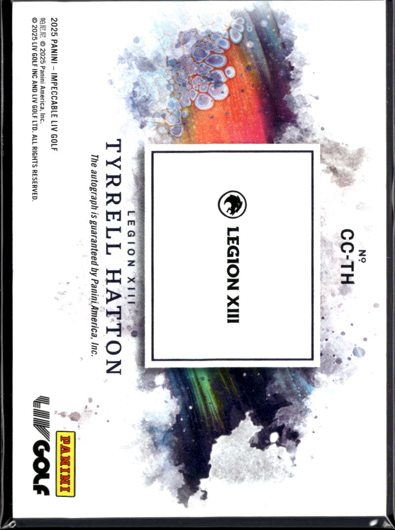 Tyrrell Hatton 2025 Impeccable LIV Golf Canvas Auto Autograph 64/99 Legion XIII