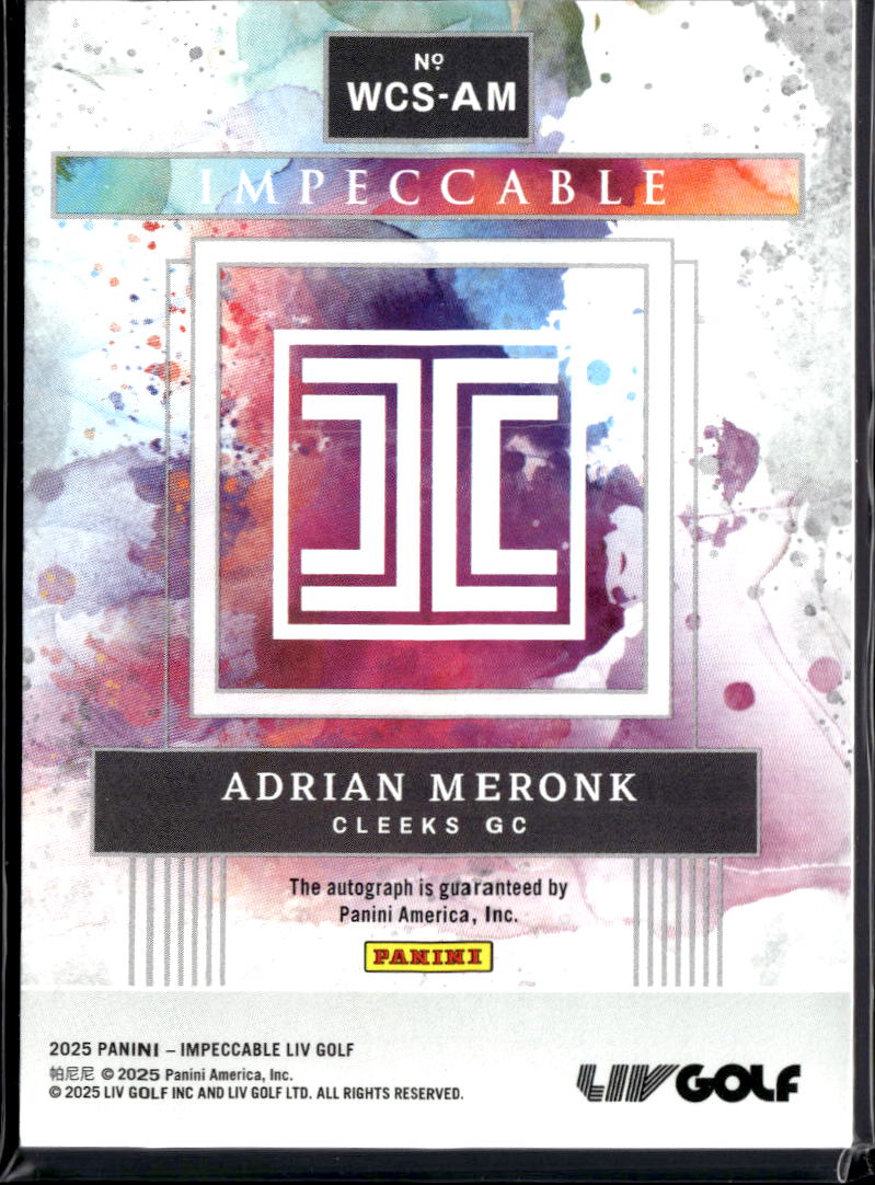 Adrian Meronk 2025 Impeccable Watercolors Auto Autograph 3/10 Cleeks GC