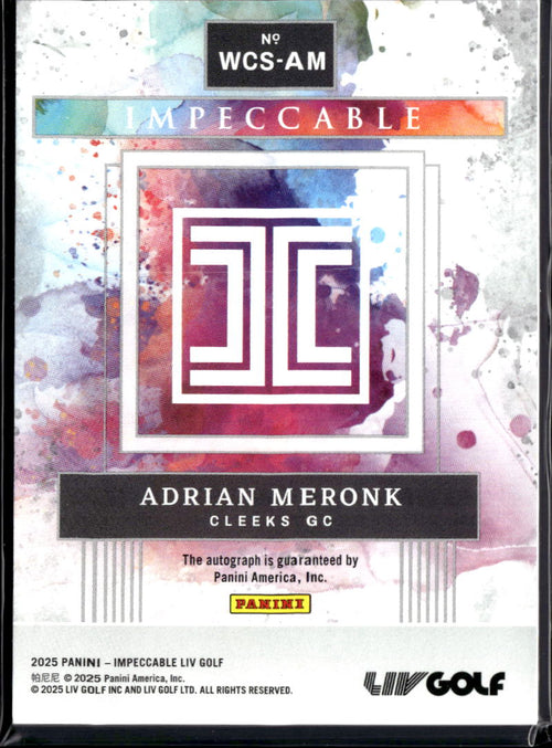 Adrian Meronk 2025 Impeccable Watercolors Auto Autograph 3/10 Cleeks GC