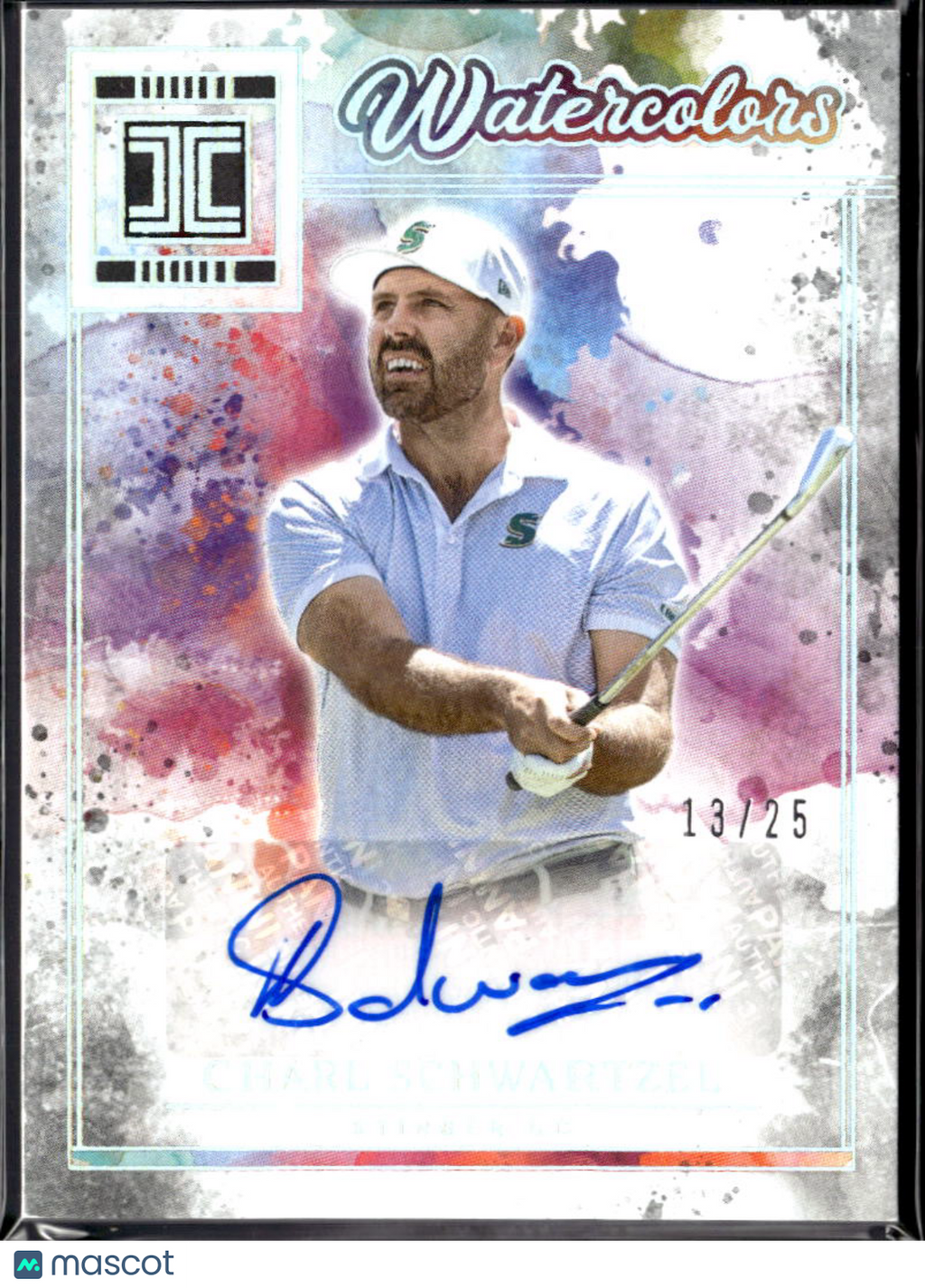 Charl Schwartzel 2025 Impeccable Watercolors Auto Autograph 13/25 Stinger GC