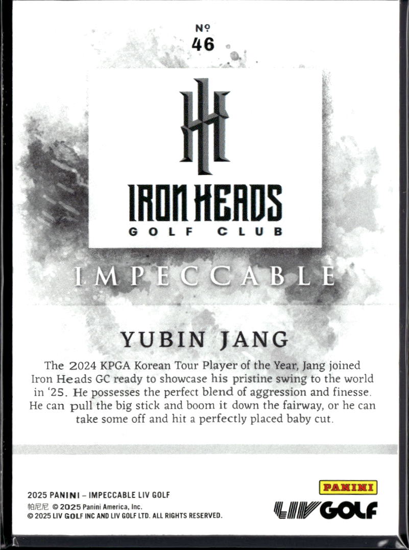 Yubin Jang 2025 Impeccable LIV Golf Black Foil SSP 5/9 Iron Heads GC
