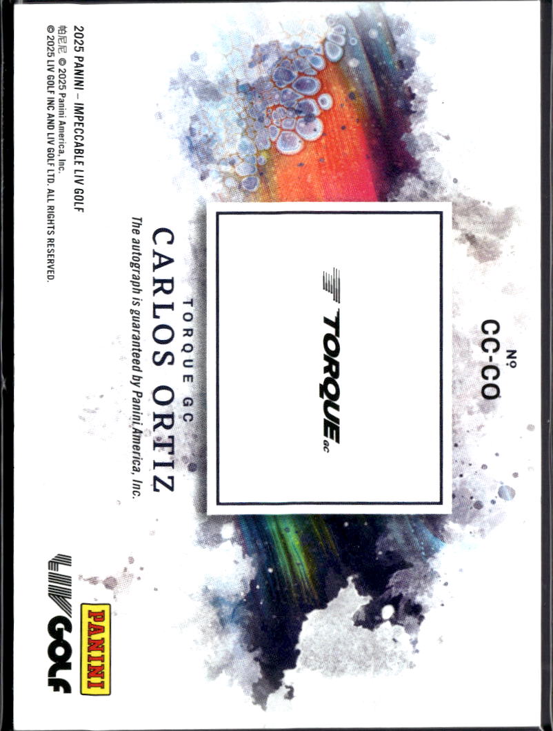 Carlos Ortiz 2025 Impeccable LIV Golf Canvas Auto Autograph /25 Torque GC