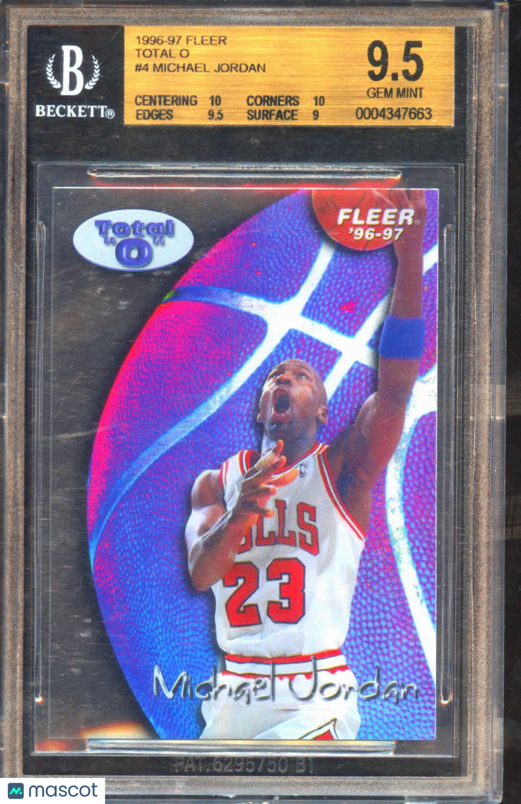 Michael Jordan 1996-97 Fleer Total O Insert Chicago Bulls #4 BGS 9.5