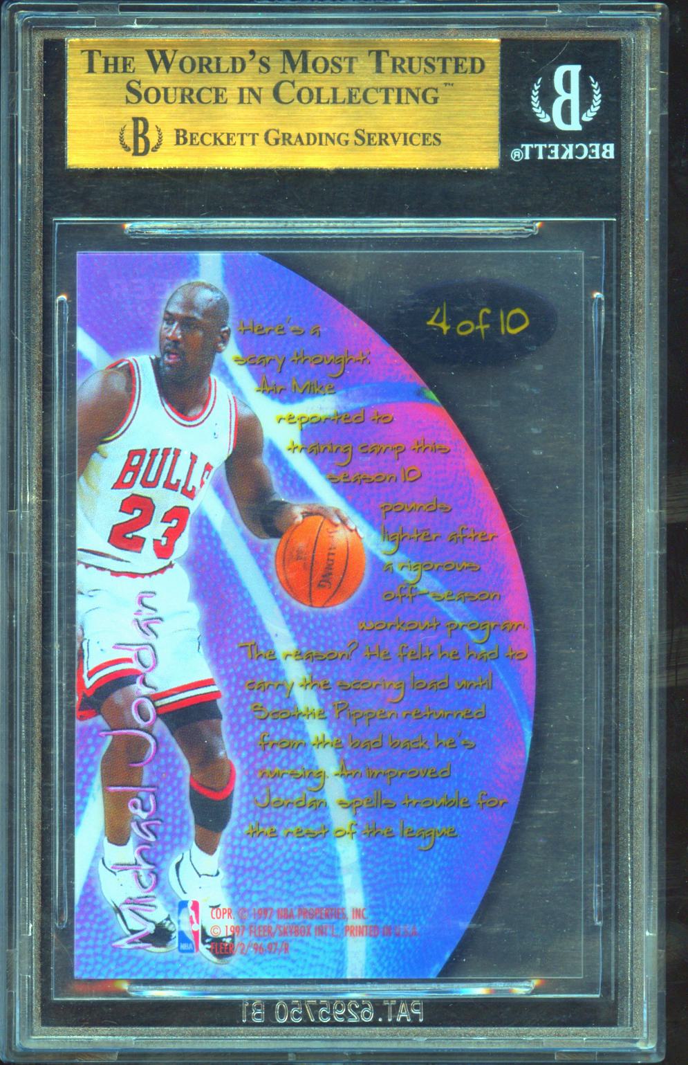 Michael Jordan 1996-97 Fleer Total O Insert Chicago Bulls #4 BGS 9.5