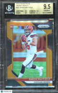 Baker Mayfield 2018 Prizm Orange Prizm Rookie RC Cleveland Browns 77/249 BGS 9.5