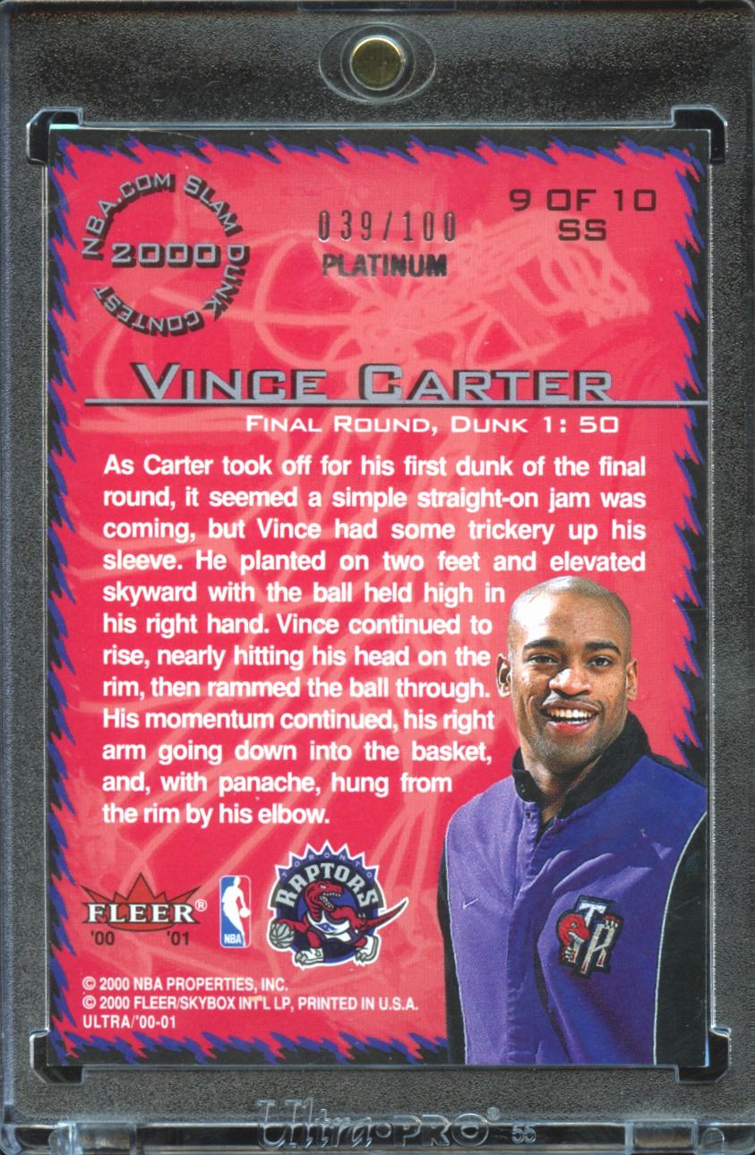 Vince Carter 2000 Fleer Ultra Slam Show Platinum 39/100 Altered Toronto Raptors