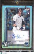 Ben Rice 2025 Topps Chrome Auto Autograph Refractor RC 448/499 New York Yankees