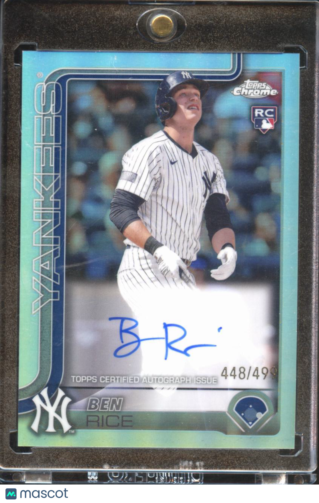 Ben Rice 2025 Topps Chrome Auto Autograph Refractor RC 448/499 New York Yankees