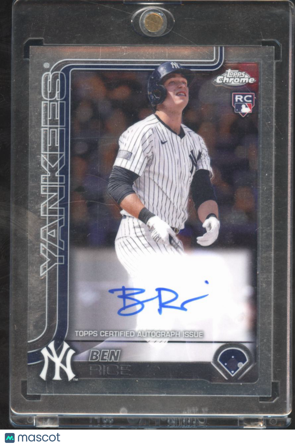Ben Rice 2025 Topps Chrome Auto Autograph Rookie RC New York Yankees