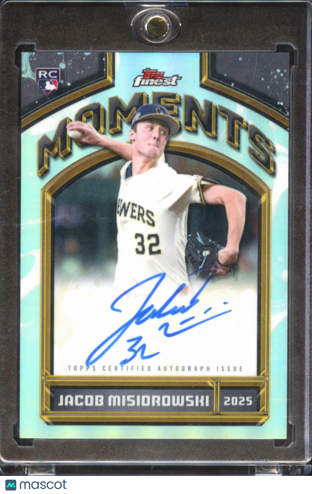 Jacob Misiorowski 2026 Topps Finest Moments Auto Autograph RC Brewers