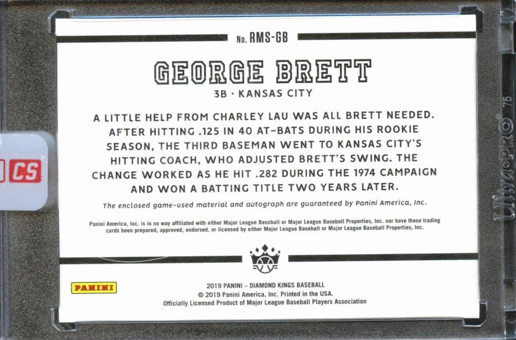 George Brett 2019 Diamond Kings Auto Autograph Bat Kansas City Royals
