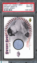 Mickey Mantle 2001 Upper Deck Sweet Spot Game Worn Jersey Patch Yankees PSA 10
