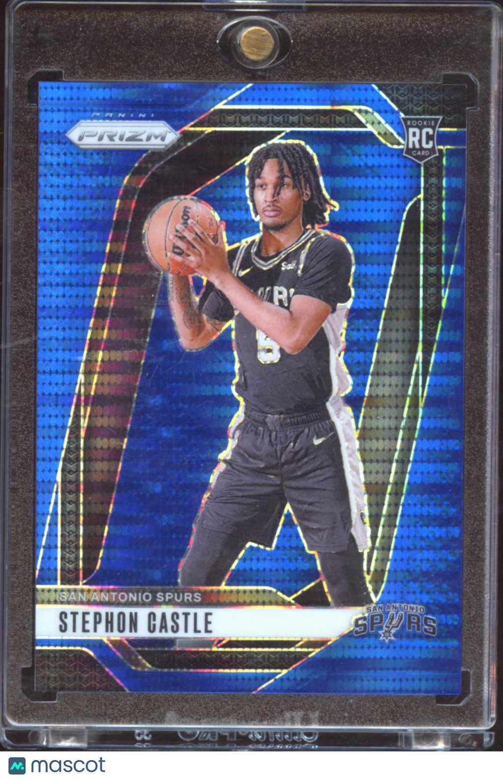Stephon Castle 2024-25 Prizm Blue Seismic Rookie RC 24/99 San Antonio Spurs